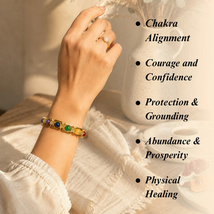 Gold Plated Essential 7 Chakra Bracelet