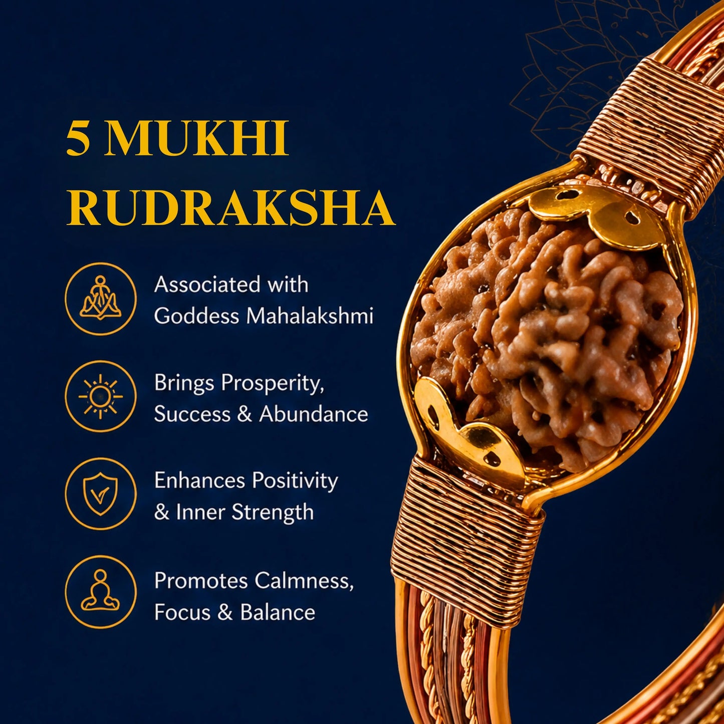 Asli Rudraksh Copper Kada