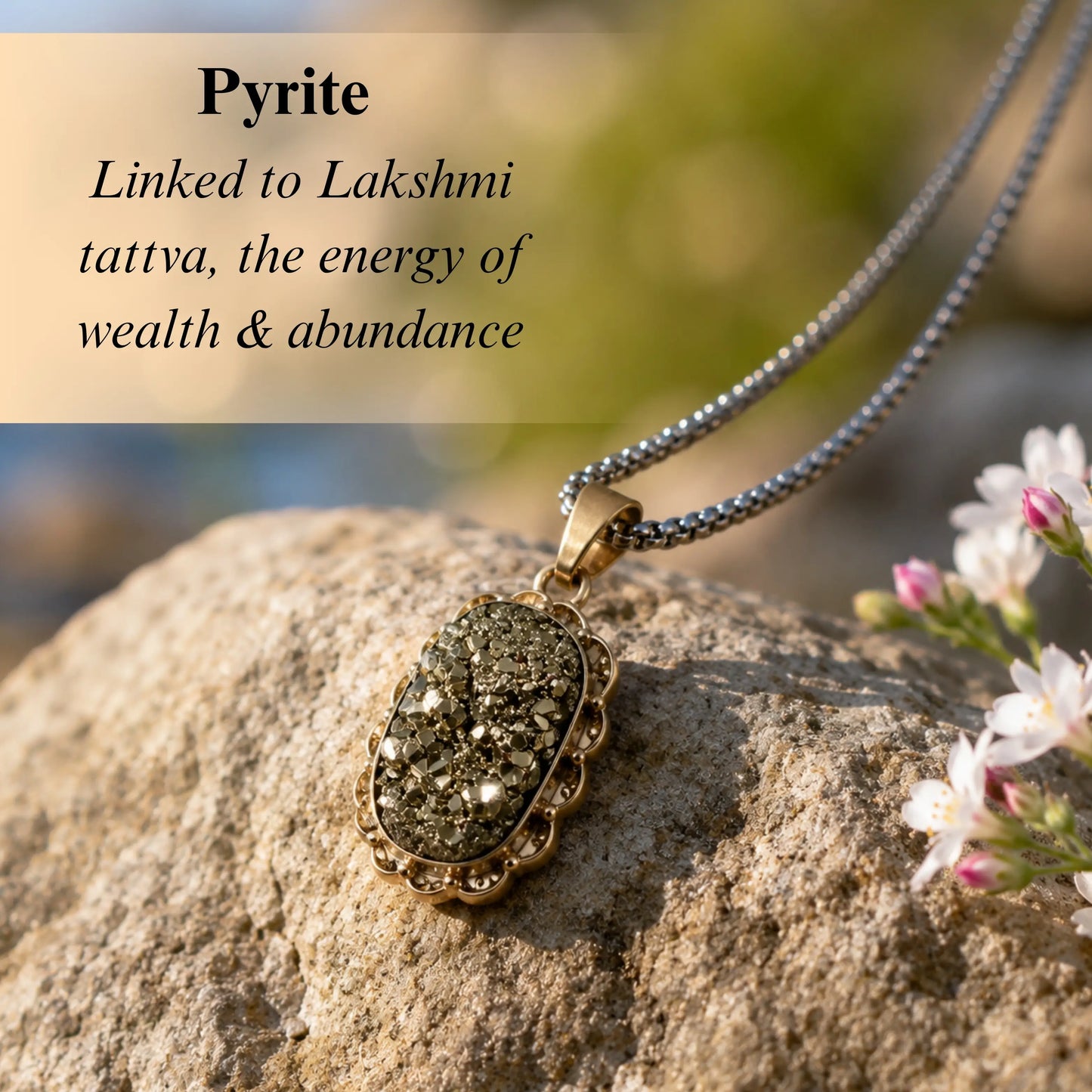 Silver Plated Raw Pyrite Stone Pendant