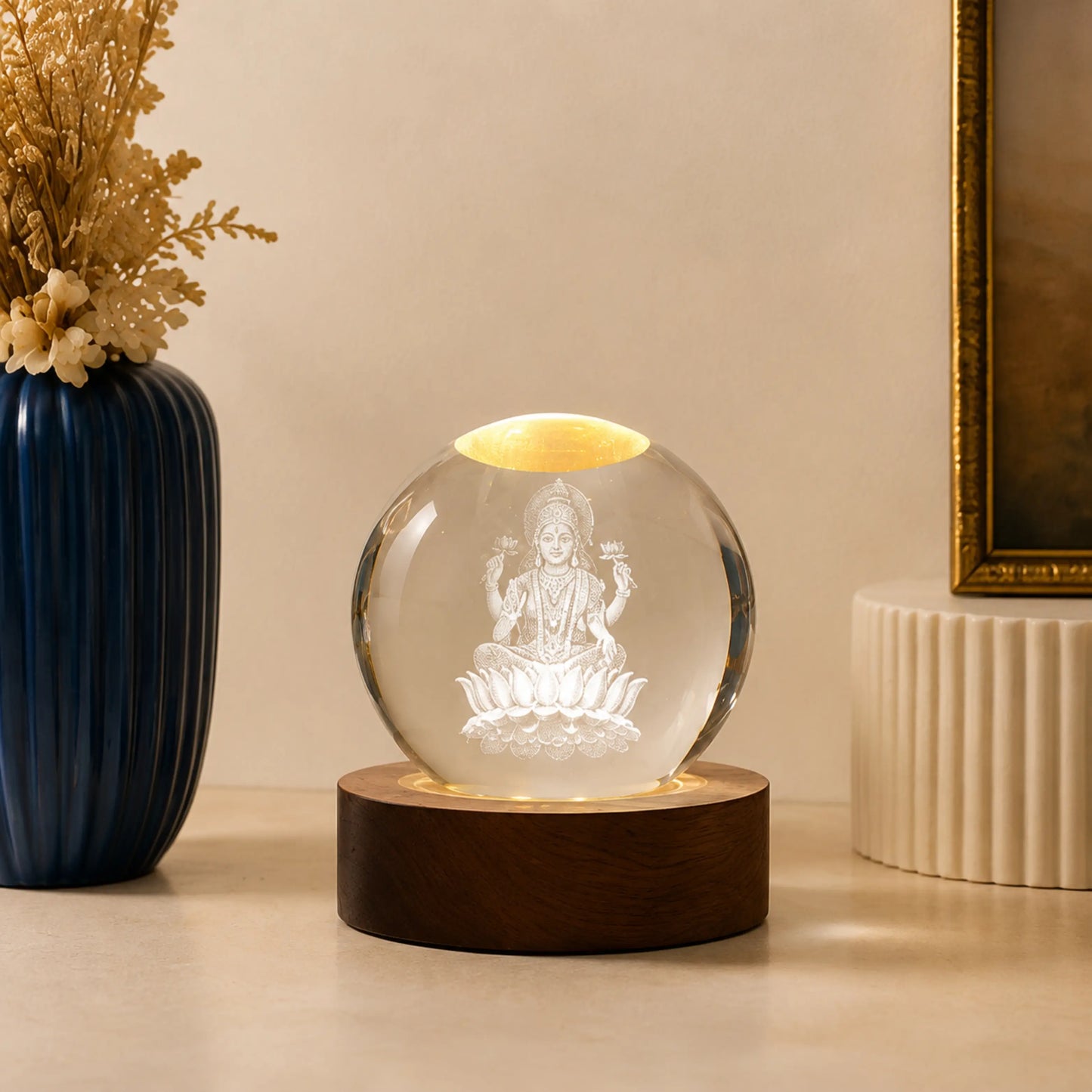 Premium Crystal Laxmi Maa Lamp
