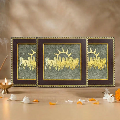 7 horse on raw pyrite frame