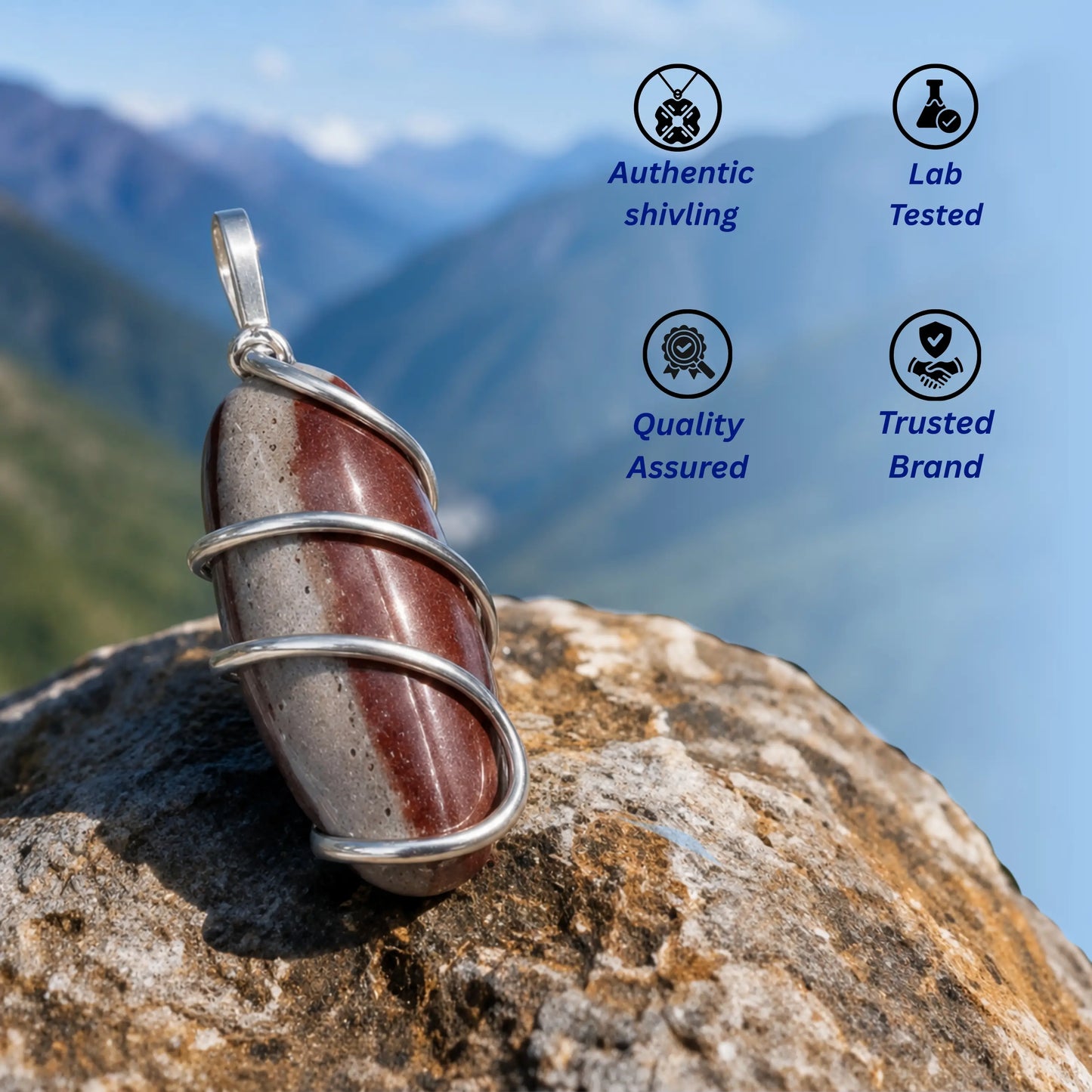 Original Narmada Shivling Pendent (Multicolour)
