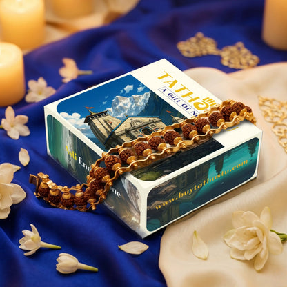 Authentic Gold Finish Rudraksha Bracelet – Handcrafted Spiritual bracelet