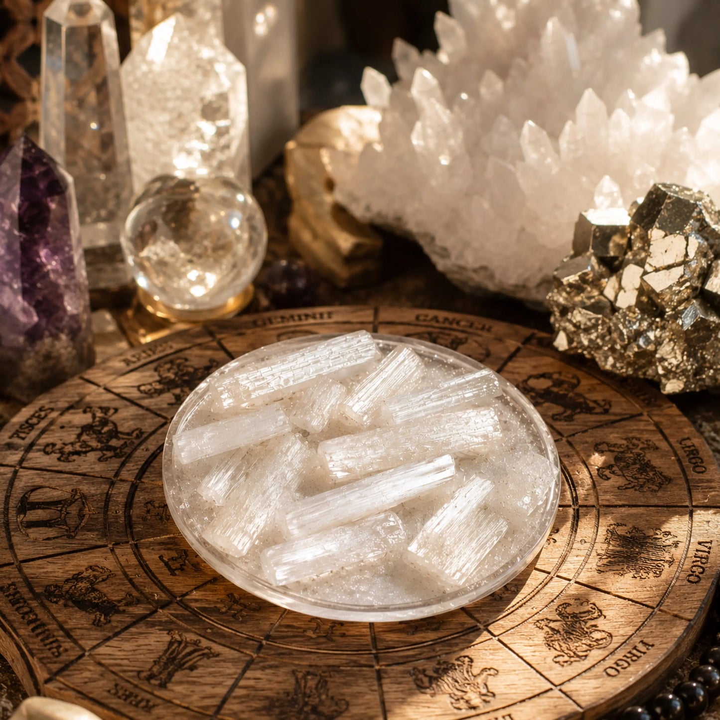 Raw Selenite Charging Plate (Premium Quality)