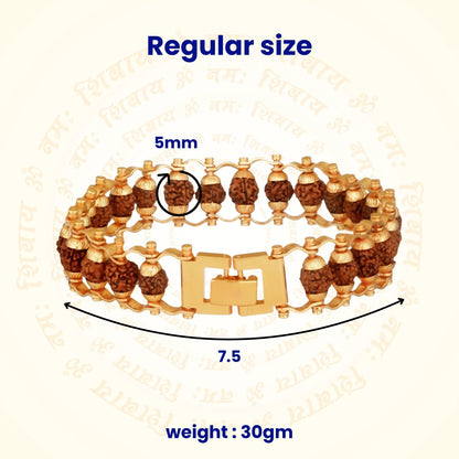 Authentic Gold Finish Rudraksha Bracelet – Handcrafted Spiritual bracelet