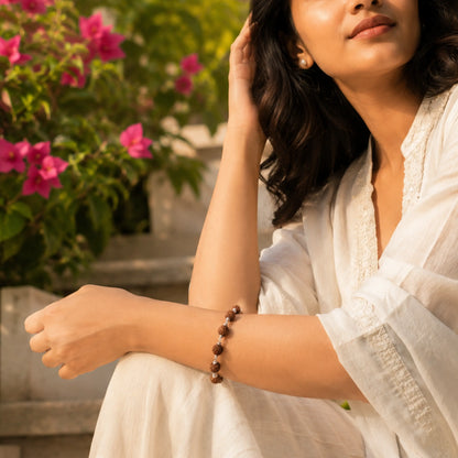 silver plated asli black rudraksh Bracelet- Beads size Big (High Quality Beads)