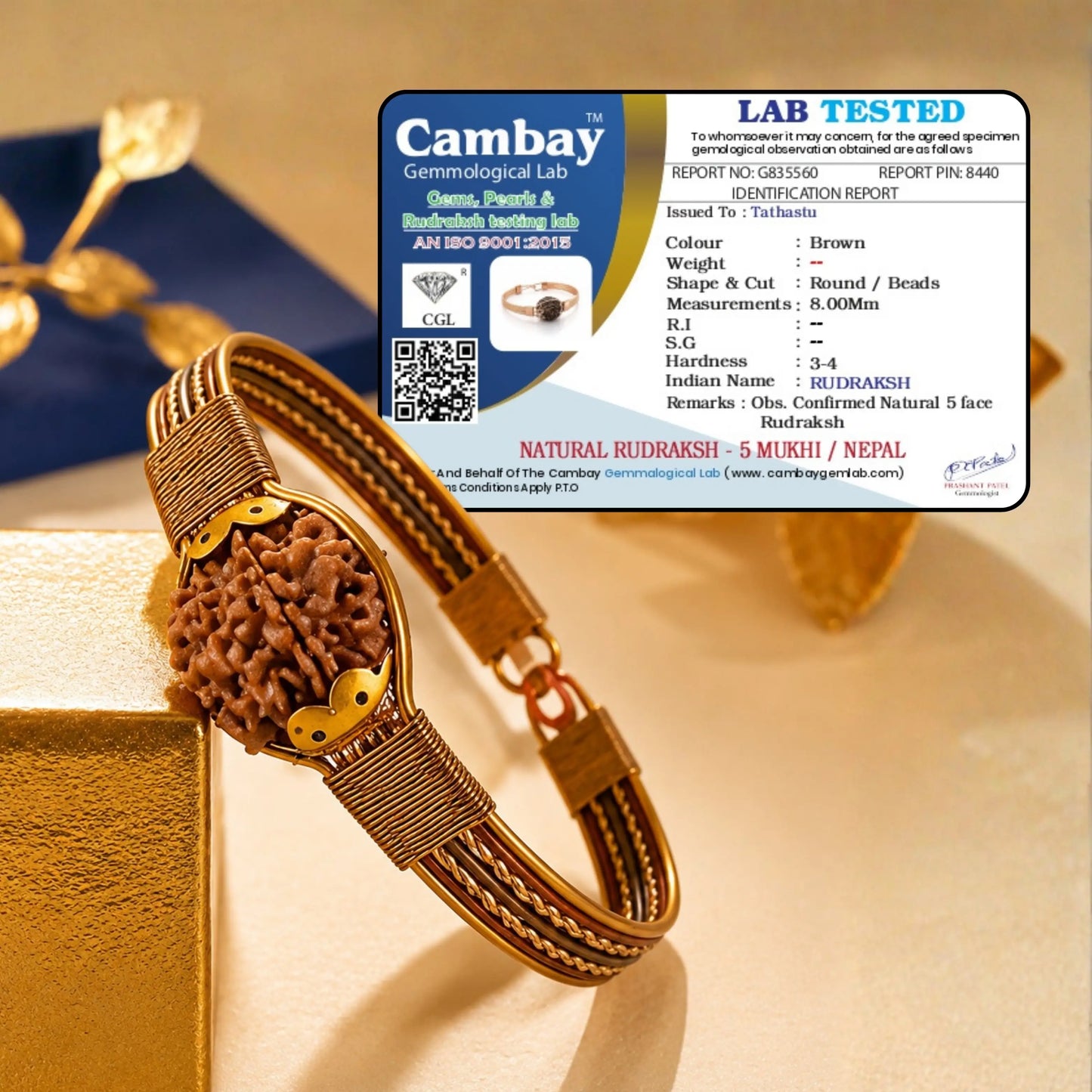 Asli Rudraksh Copper Kada