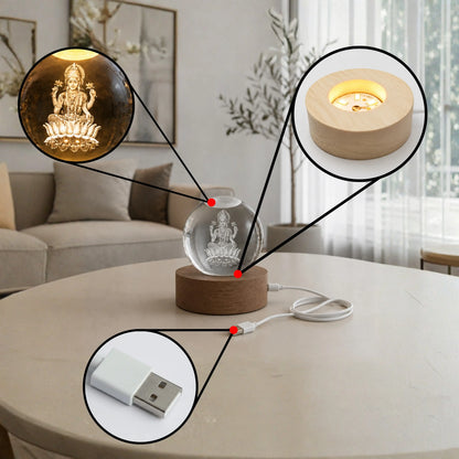 Premium Crystal Laxmi Maa Lamp