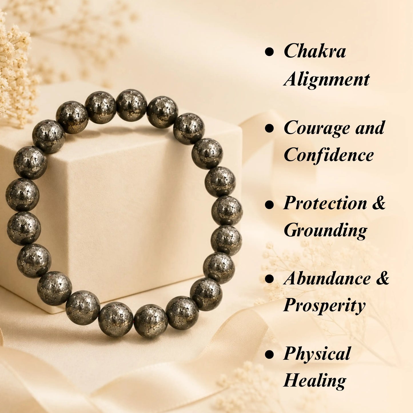 Asli Pyrite Wealth Bracelet (A Grade- Premium Beads)
