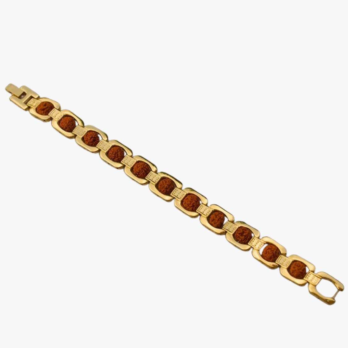 Gold Plated essential rudraksh bracelet- modern style