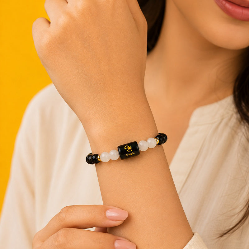 Scorpio Bracelet  (वृश्चिक राशि) Free Selenite Plate