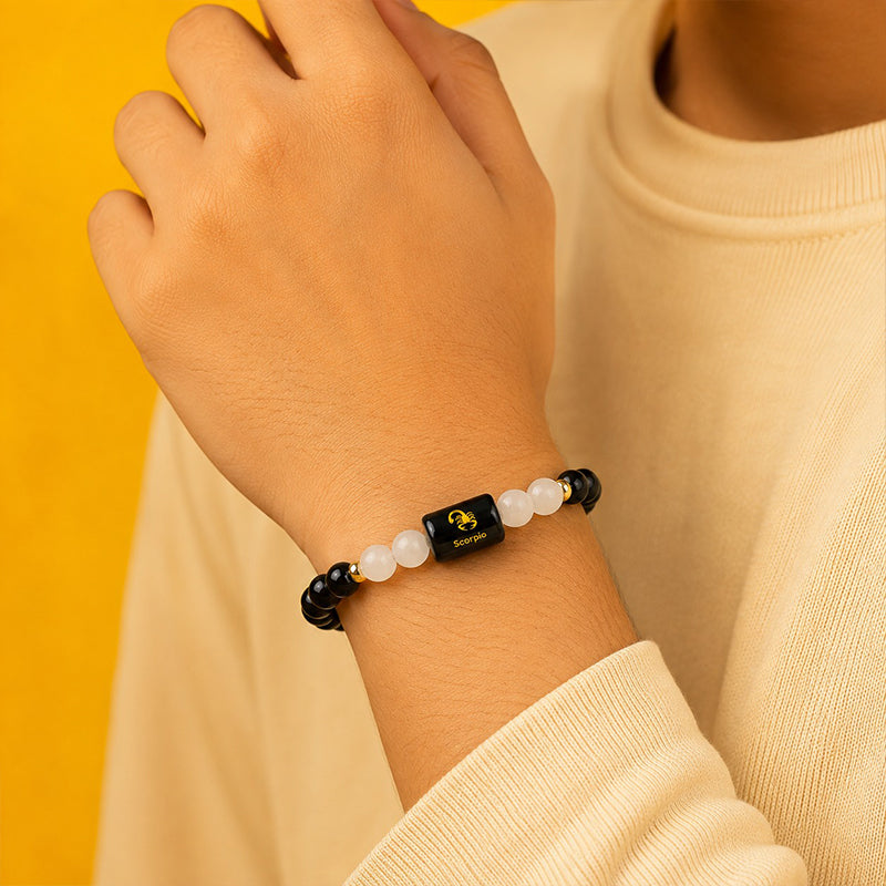 Scorpio Bracelet  (वृश्चिक राशि) Free Selenite Plate