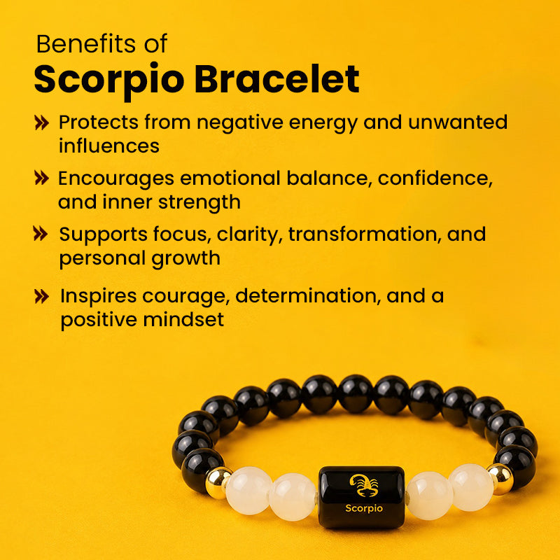 Scorpio Bracelet  (वृश्चिक राशि) Free Selenite Plate