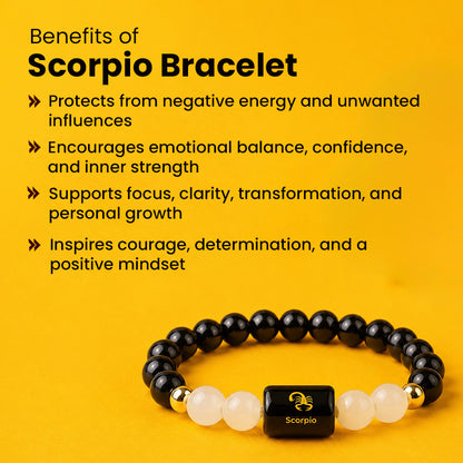 Scorpio Bracelet  (वृश्चिक राशि) Free Selenite Plate
