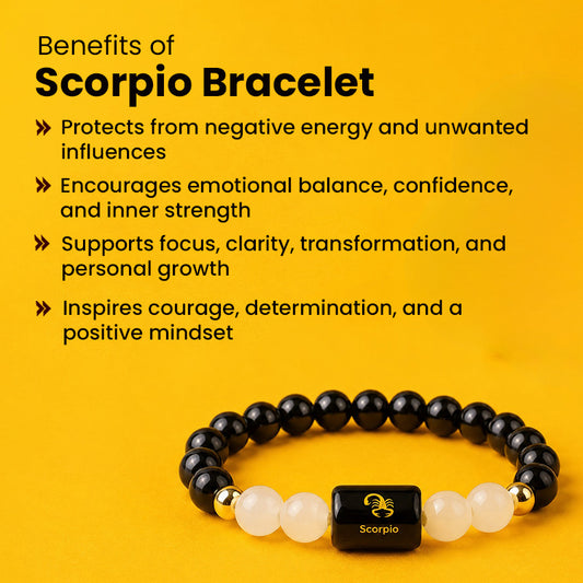 Scorpio Bracelet  (वृश्चिक राशि) Free Selenite Plate