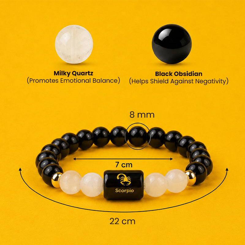 Scorpio Bracelet  (वृश्चिक राशि) Free Selenite Plate