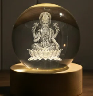 Premium Crystal Laxmi Maa Lamp